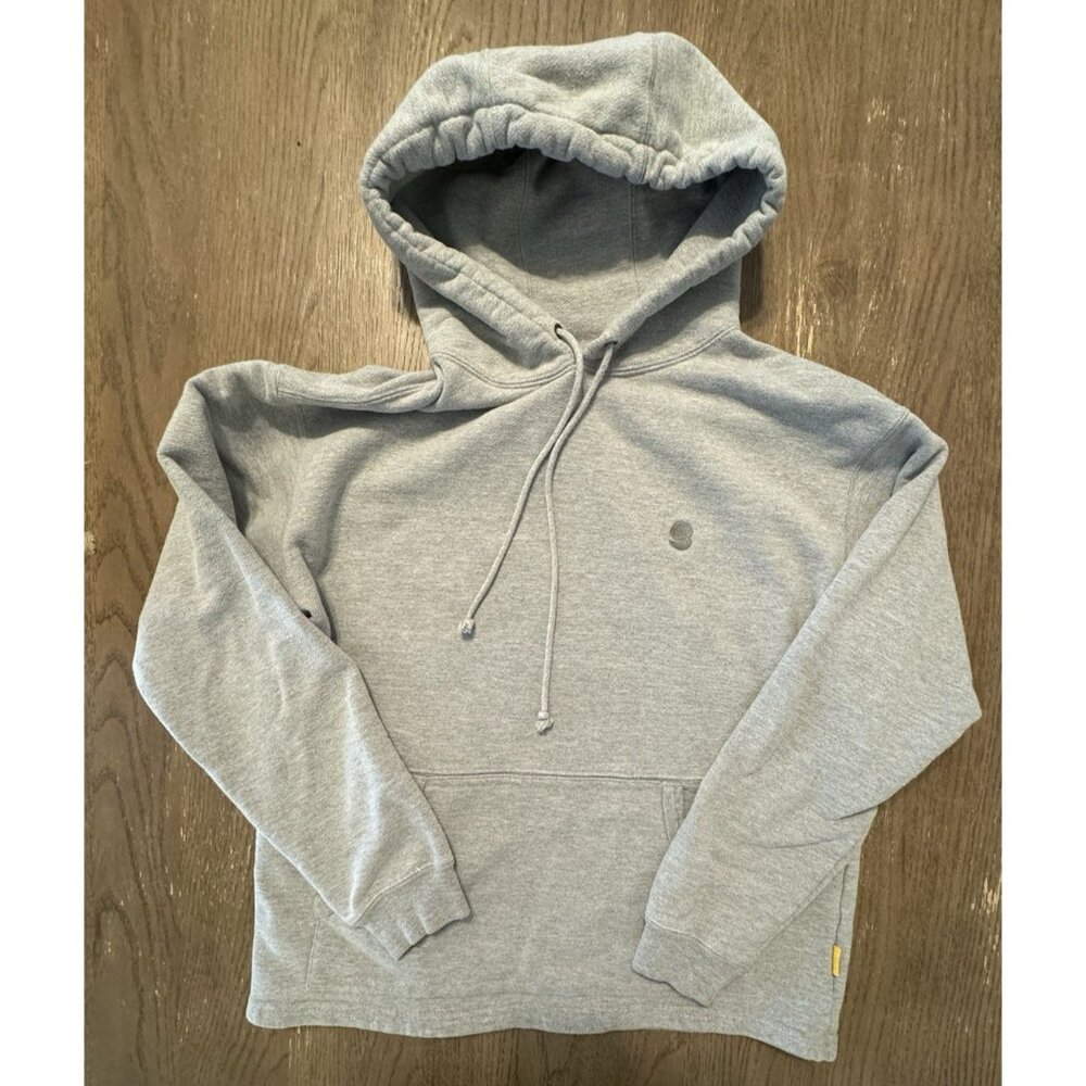 yllw yellow the label Women Gray Relaxed Fit Embroidered French Terry XL hoodie